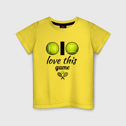 Футболка хлопковая детская Я люблю теннис, цвет: желтый