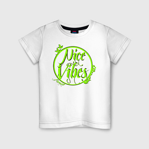 Детская футболка Nice Vibes Forever green / Белый – фото 1