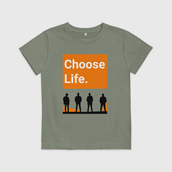 Футболка хлопковая детская Choose Life, цвет: авокадо