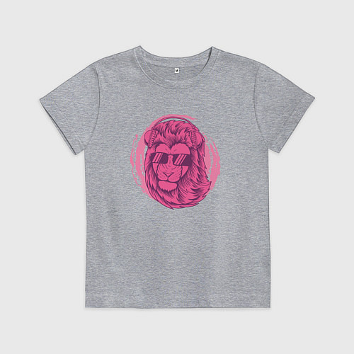 Детская футболка Лев в очках / Меланж – фото 1