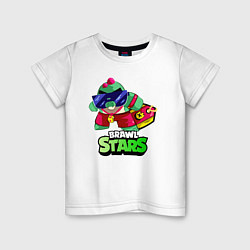 Футболка хлопковая детская Базз Buzz Brawl Stars, цвет: белый