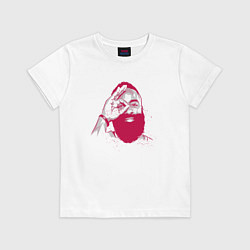 Футболка хлопковая детская James Harden, цвет: белый