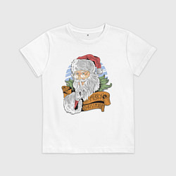 Футболка хлопковая детская Merry Christmas, цвет: белый