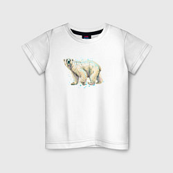 Футболка хлопковая детская Белый медведь, цвет: белый