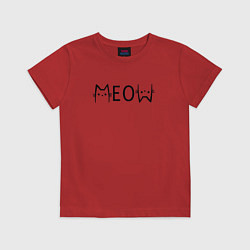 Футболка хлопковая детская Котик MeoW, цвет: красный