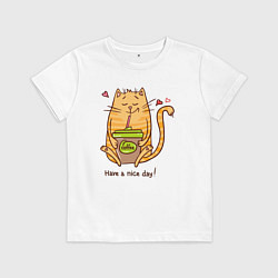 Футболка хлопковая детская Have A Nice Day, цвет: белый