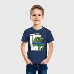 Футболка хлопковая детская Лягушонок пепе, цвет: тёмно-синий — фото 2