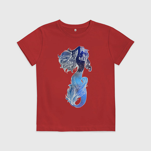 Детская футболка Русалка / Красный – фото 1