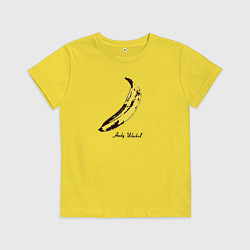 Футболка хлопковая детская Банан, Энди Уорхол, цвет: желтый
