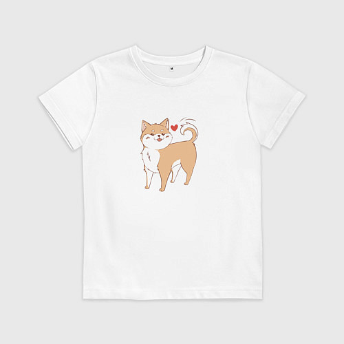 Детская футболка Сиба-Ину / Белый – фото 1