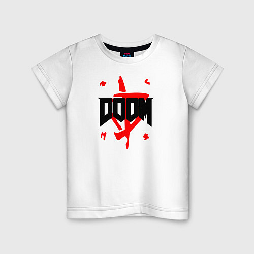 Детская футболка DOOM 2 ЛОГО / Белый – фото 1