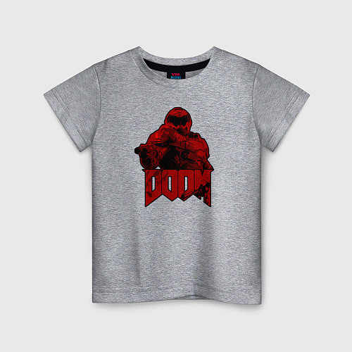 Детская футболка DOOM RED / Меланж – фото 1