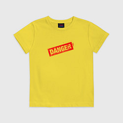 Футболка хлопковая детская DANGER, цвет: желтый