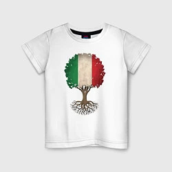 Футболка хлопковая детская Italy Tree, цвет: белый