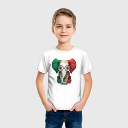 Футболка хлопковая детская Italy Elephant, цвет: белый — фото 2