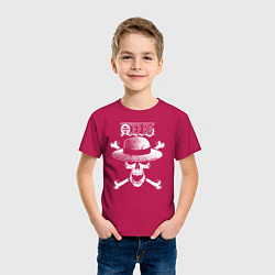 Футболка хлопковая детская Пираты Соломенной Шляпы One Piece, цвет: маджента — фото 2
