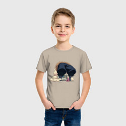 Футболка хлопковая детская Клинок, рассекающий демонов, цвет: миндальный — фото 2