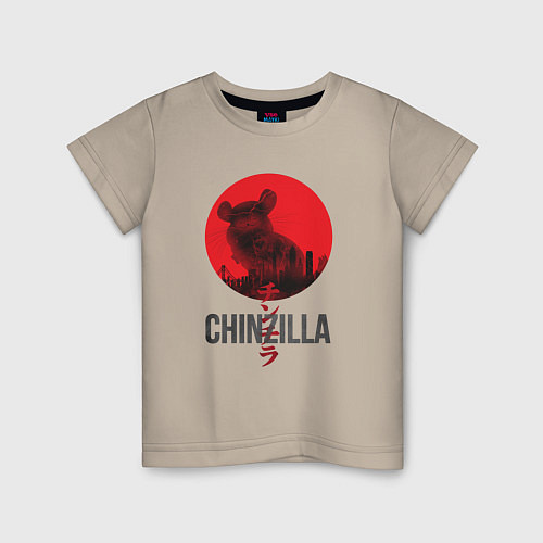 Детская футболка Chinzilla black / Миндальный – фото 1