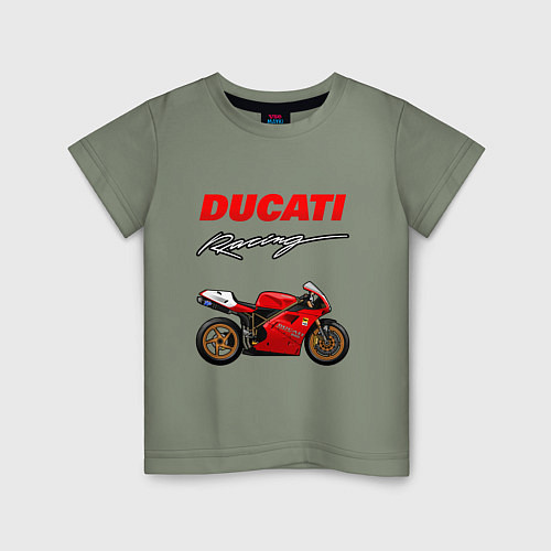 Детская футболка DUCATI ДУКАТИ MOTOSPORT / Авокадо – фото 1