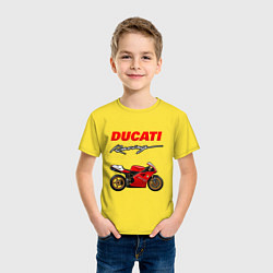 Футболка хлопковая детская DUCATI ДУКАТИ MOTOSPORT, цвет: желтый — фото 2