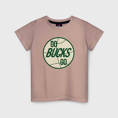 Детская футболка Go Bucks Go / Пыльно-розовый – фото 1