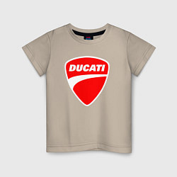 Футболка хлопковая детская DUCATI ДУКАТИ ЭМБЛЕМА, цвет: миндальный