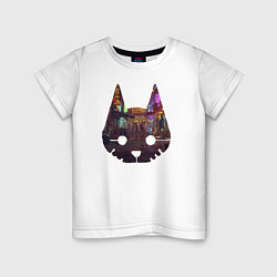 Футболка хлопковая детская Stray: City Cat, цвет: белый