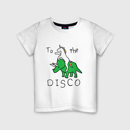 Детская футболка TO THE DISCO НА ДИСКОТЕКУ / Белый – фото 1