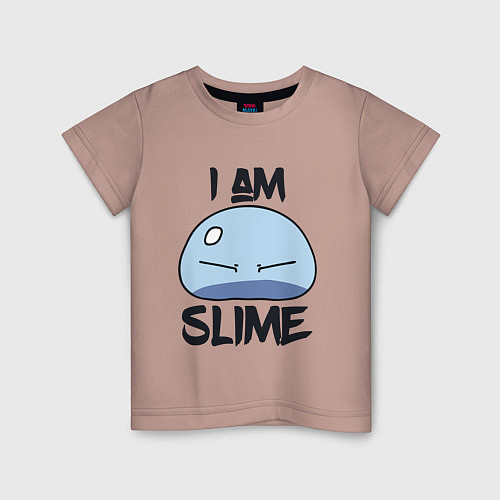 Детская футболка I AM SLIME, Я СЛИЗЬ / Пыльно-розовый – фото 1