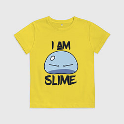 Футболка хлопковая детская I AM SLIME, Я СЛИЗЬ, цвет: желтый