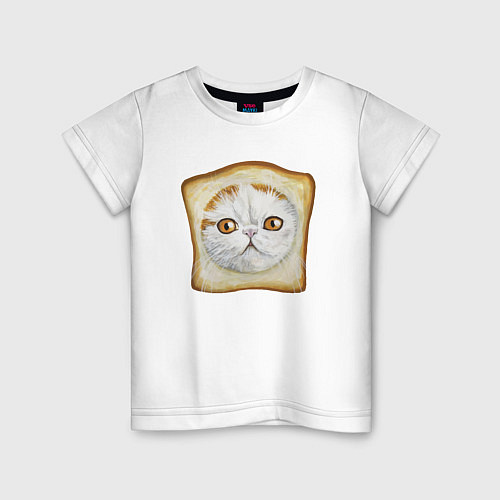 Детская футболка Bread Cat / Белый – фото 1