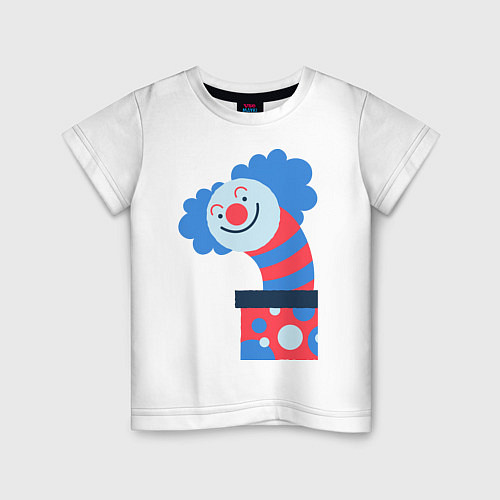 Детская футболка Жуткий клоун-сюрприз в коробке / Белый – фото 1