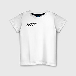 Футболка хлопковая детская 007 лого, цвет: белый
