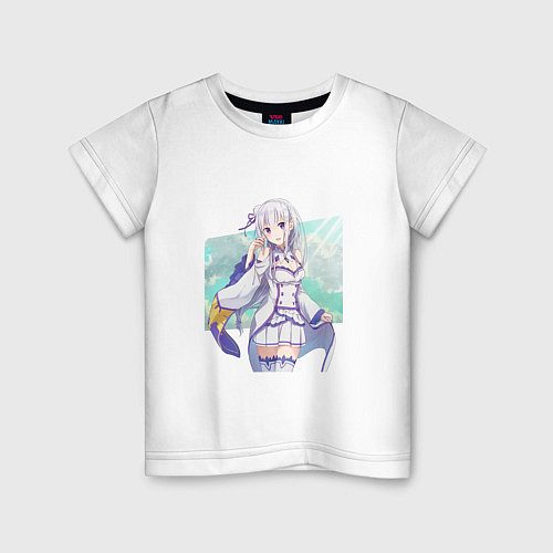 Детская футболка Эмилия - Re:Zero / Белый – фото 1