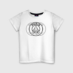 Футболка хлопковая детская PSG Core Wordmark Clear New 202223, цвет: белый