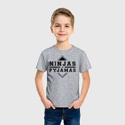Футболка хлопковая детская Ninjas In Pyjamas, цвет: меланж — фото 2