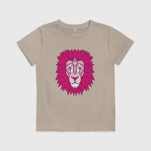 Детская футболка Pink Lion / Миндальный – фото 1