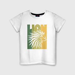 Футболка хлопковая детская Jamaica Lion, цвет: белый