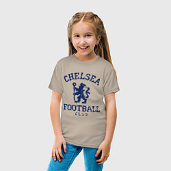 Футболка хлопковая детская Chelsea FC: Lion, цвет: миндальный — фото 2