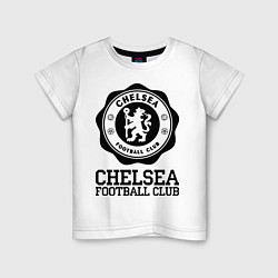 Футболка хлопковая детская Chelsea FC: Emblem, цвет: белый