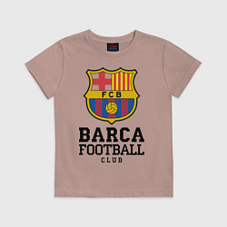 Футболка хлопковая детская Barcelona Football Club, цвет: пыльно-розовый