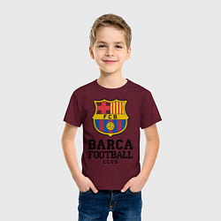 Футболка хлопковая детская Barcelona Football Club, цвет: меланж-бордовый — фото 2