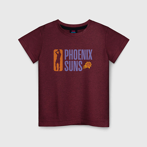 Детская футболка NBA - Suns / Меланж-бордовый – фото 1