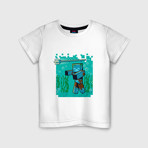 Детская футболка Утопленник Drowne Майнкрафт / Белый – фото 1
