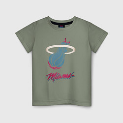 Футболка хлопковая детская Miami Heat, цвет: авокадо