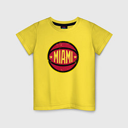 Футболка хлопковая детская Майами Хит, цвет: желтый