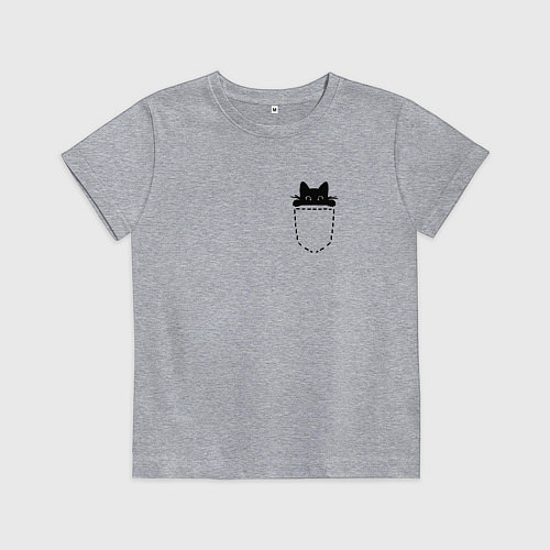 Детская футболка Кот в кармане / Меланж – фото 1