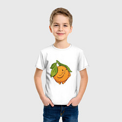 Футболка хлопковая детская Апельсин, цвет: белый — фото 2