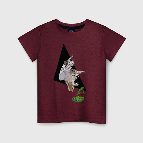 Детская футболка Сова в деле / Меланж-бордовый – фото 1