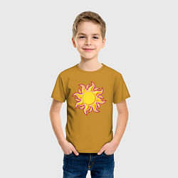 Футболка хлопковая детская Super Sun, цвет: горчичный — фото 2